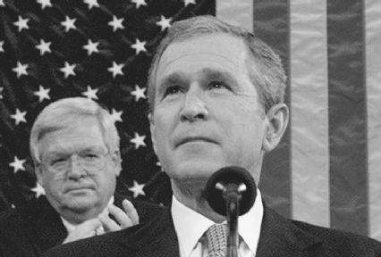 President Bush declares war on terrorism after the 9/11 attacks (image from enotes.com)