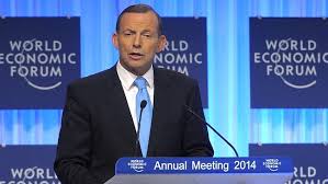 Tony Abbott speaking at Davos (image from news.com.au)