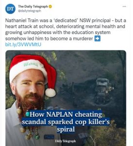 Daily Telegraph tweet about one of the police shooters in Qld