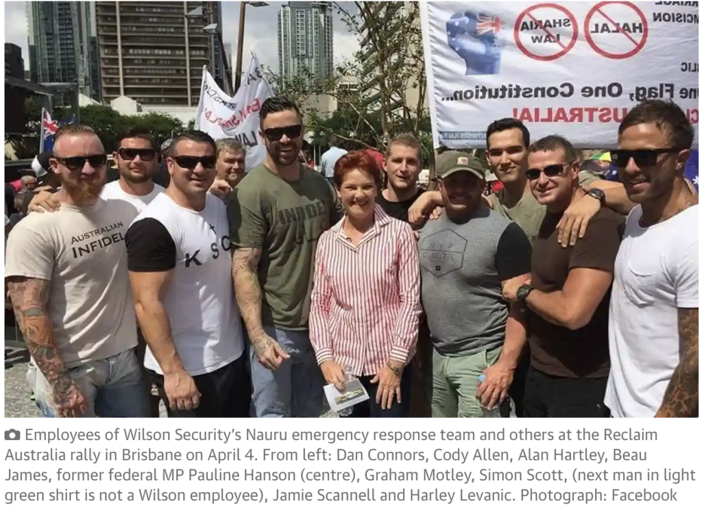 Pauline Hanson with veterans at a Reclaim Australia rally in 2015