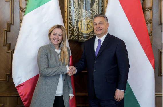 Giorgia Meloni and Viktor Orbán
