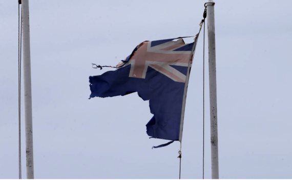A torn Australian flag