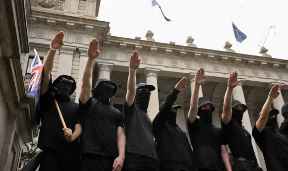 Nazis on Melbourne's Parliament House steps in March 2023