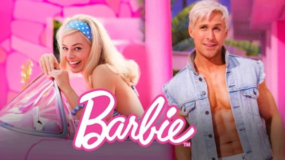 Barbie movie promotional shot featuring Barbie and Ken