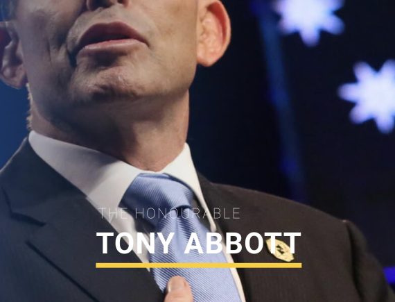 A frame from Tony Abbott's own website of the lower half of his face including ears.